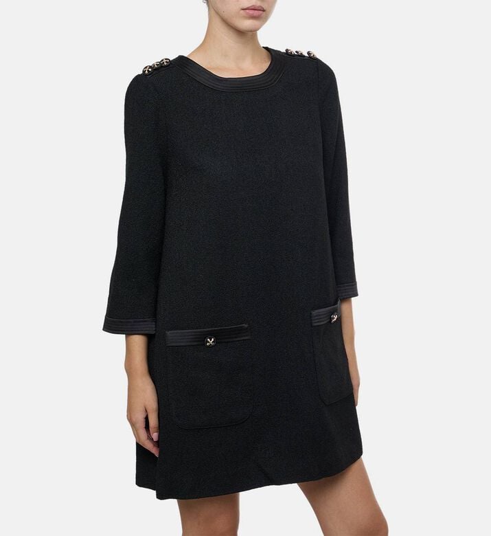 Edward Achour Paris Embellished A-line Mini Dress, Model View Edward Achour Paris Embellished A-line Mini Dress, Model View