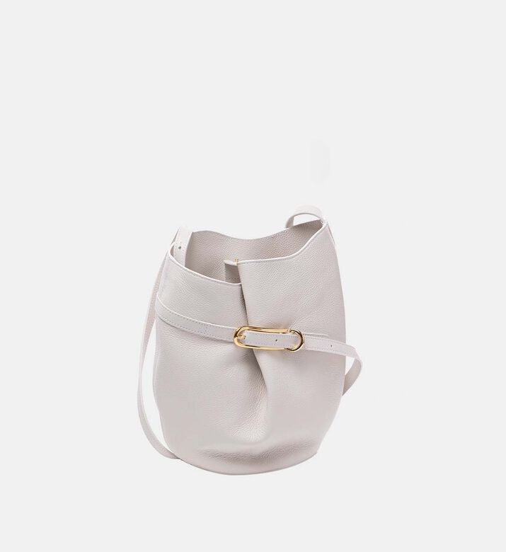 Organic Shapes Belted Bucket Bag