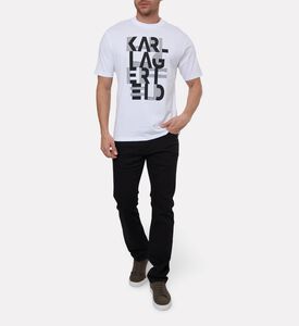 Karl Lagerfeld Jersey Cotton Printed Oversized T-shirt, Model View