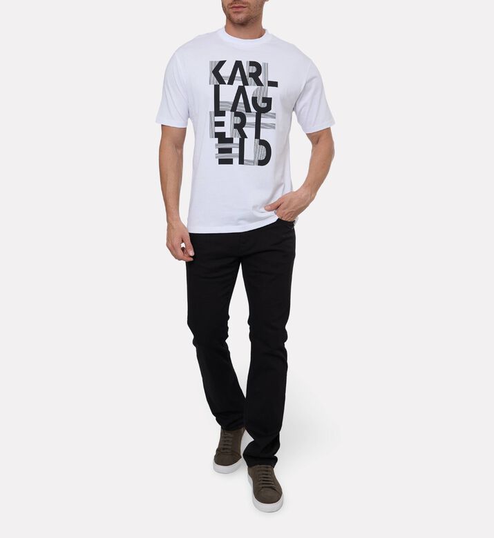 Karl Lagerfeld Jersey Cotton Printed Oversized T-shirt, Model View