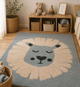 Home Deco and More Dyed Cotton Chenille Lion-print Rug, Packshot View