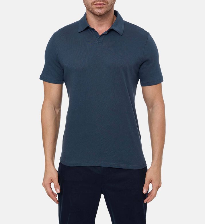 Vince Short-sleeve Regular-fit Polo, Blue, L, Model View