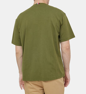 تي شيرت قطني مطرز بنمط أحادي