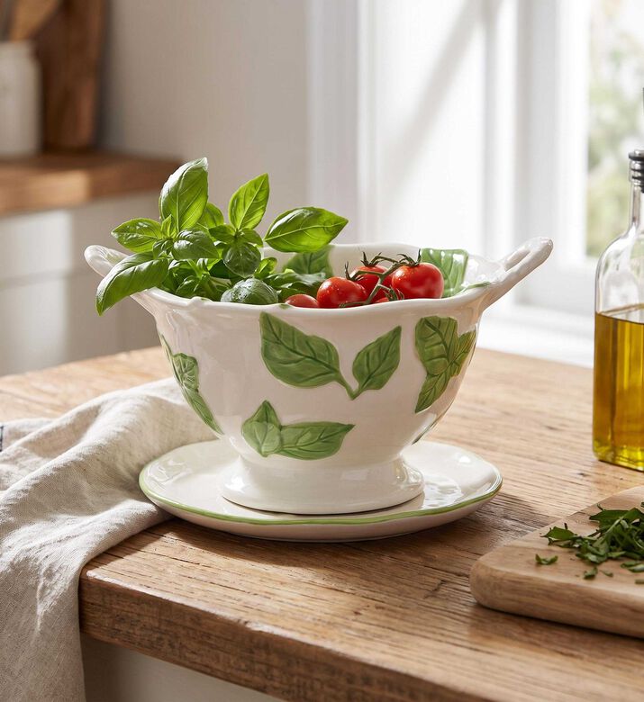 &k Amsterdam All-over Basil-print Colander, Model View