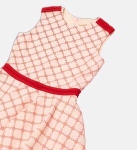 La Mia Bambina All-over Logo-print Flared Dress, Pink, 10y, Packshot View