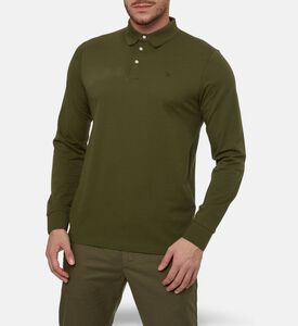 Hackett London Button Placket Long-sleeve Polo, Model View