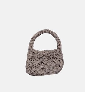 حقيبة جلد محبوك بحبل كابل