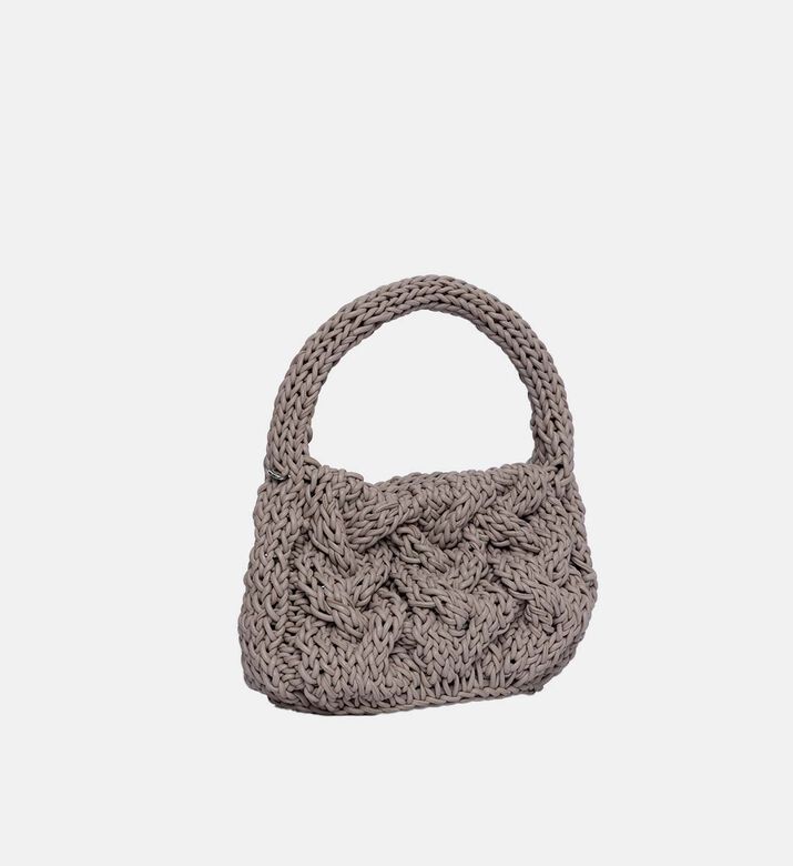 حقيبة جلد محبوك بحبل كابل