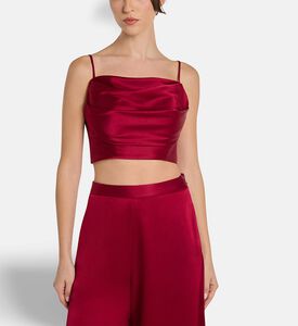 Savanna Top Satin, Burgundy, S, Model View