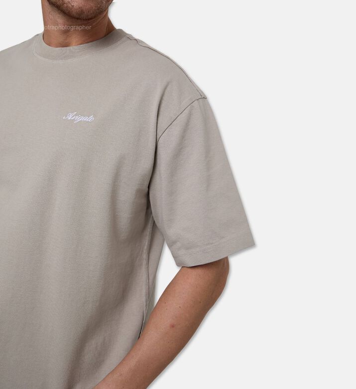 Axel Arigato Contrasting Cursive Logo T-shirt, Model View