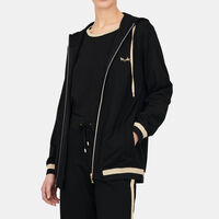 Contrasted Zipped Hooded Jacket