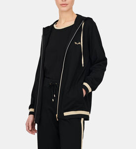 Contrasted Zipped Hooded Jacket Contrasted Zipped Hooded Jacket