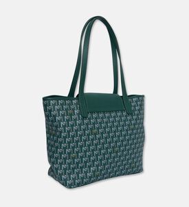 Maya.M All-over Monogram Medium Flap Tote Bag, Khaki, Packshot View