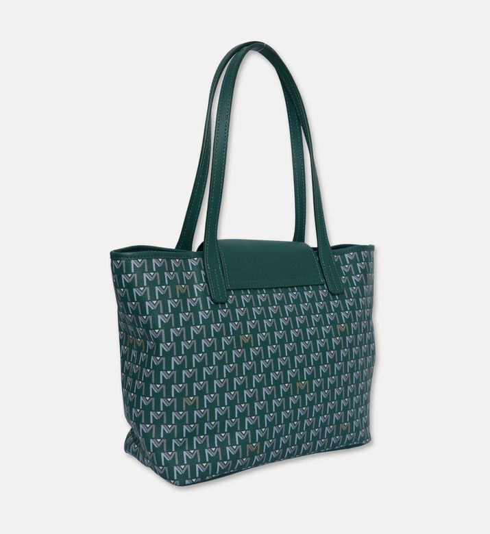 Maya.M All-over Monogram Medium Flap Tote Bag, Khaki, Packshot View