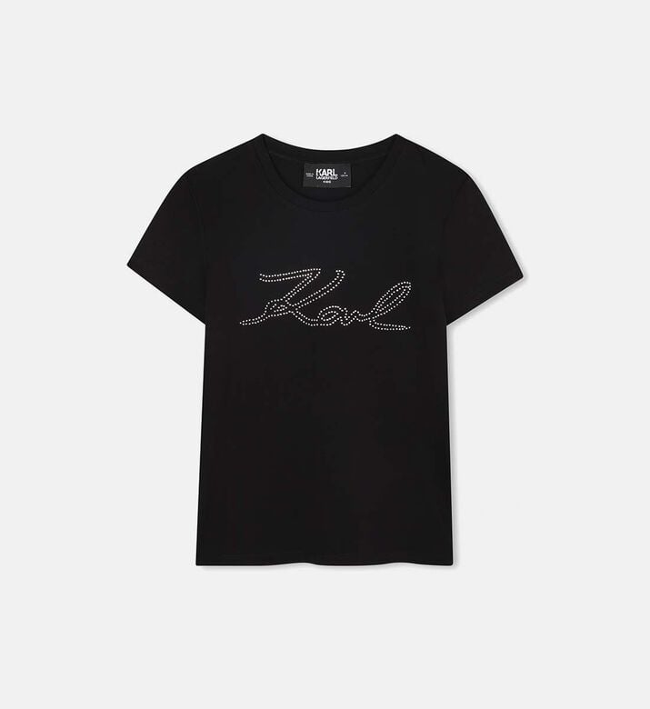 Rhinestone Logo Signature Short-sleeve T-shirt