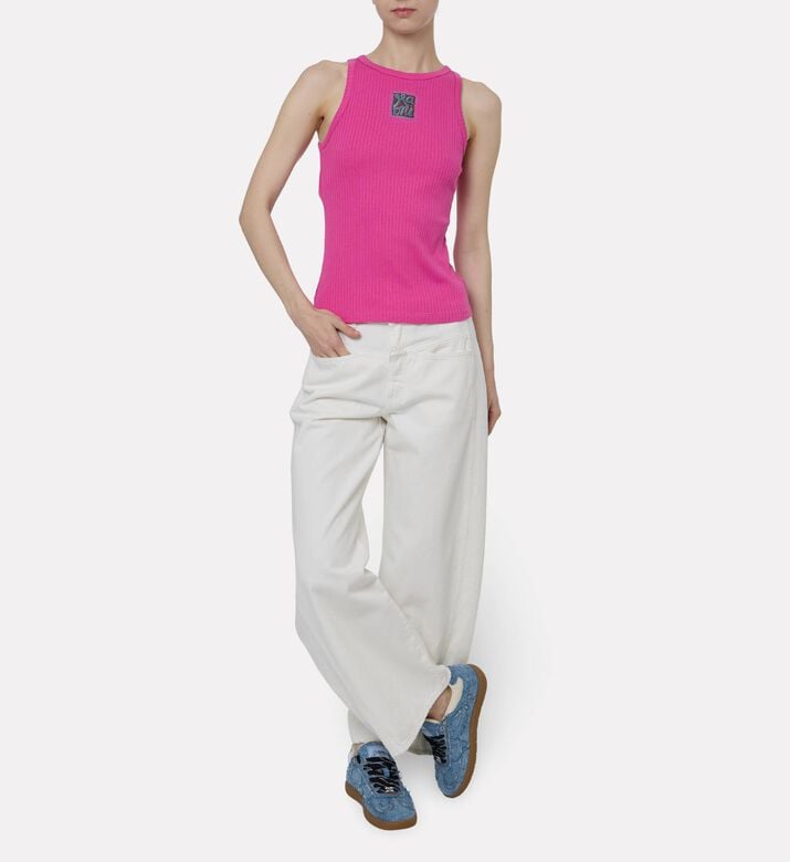 Closed Wide-leg White Jeans, Ecru, 26, Model View