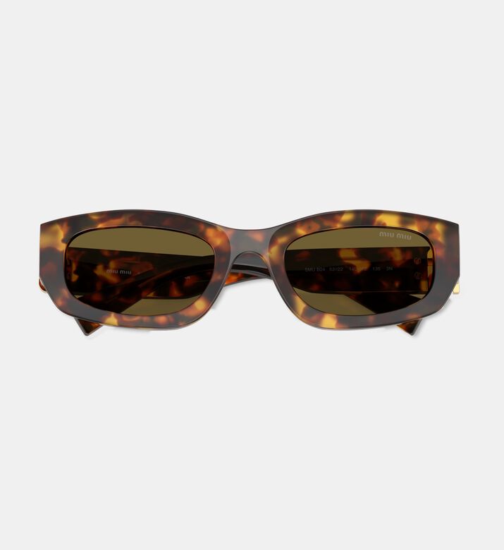 Miu Miu Oval-shaped Acetate Frame Sunglasses, Terracotta, Packshot View