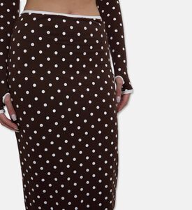 Rowen Rose All-over Polka-dot Maxi Skirt, Model View