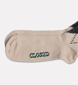 Closed Argyle Knit Socks, Cream, L, Packshot View