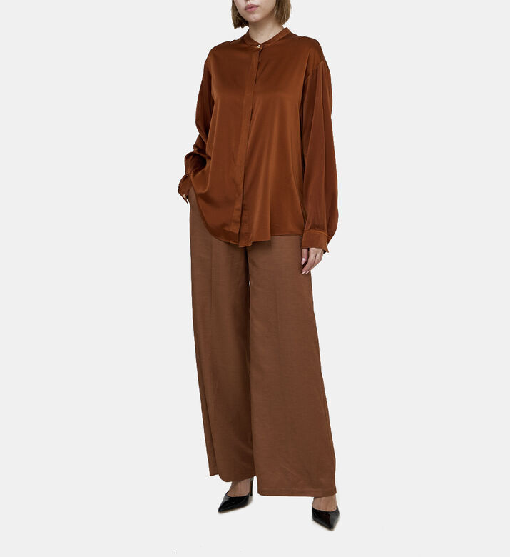 Viscose Wool Faille Palazzo Pants