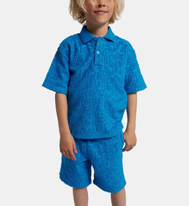 Terry Towel Jumbled Logo Polo Shirt Terry Towel Jumbled Logo Polo Shirt