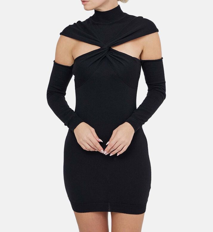 Wool Twisted Cut-out Dress