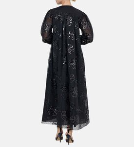 Tulle Floral-embroidery Maxi Dress