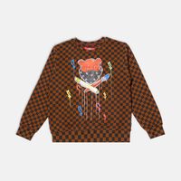 Diablo Bear Head Check Print Sweatshirt