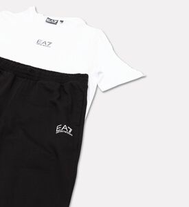 EA7 Cotton Regular-fit Tracksuit, Black, 14y, Packshot View