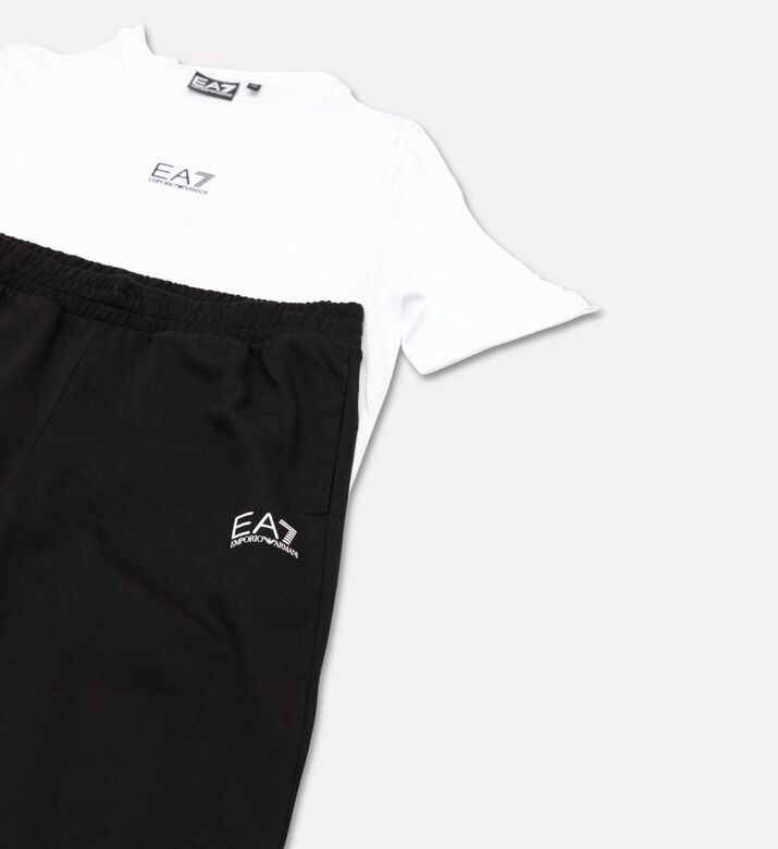 EA7 Cotton Regular-fit Tracksuit, Black, 14y, Packshot View