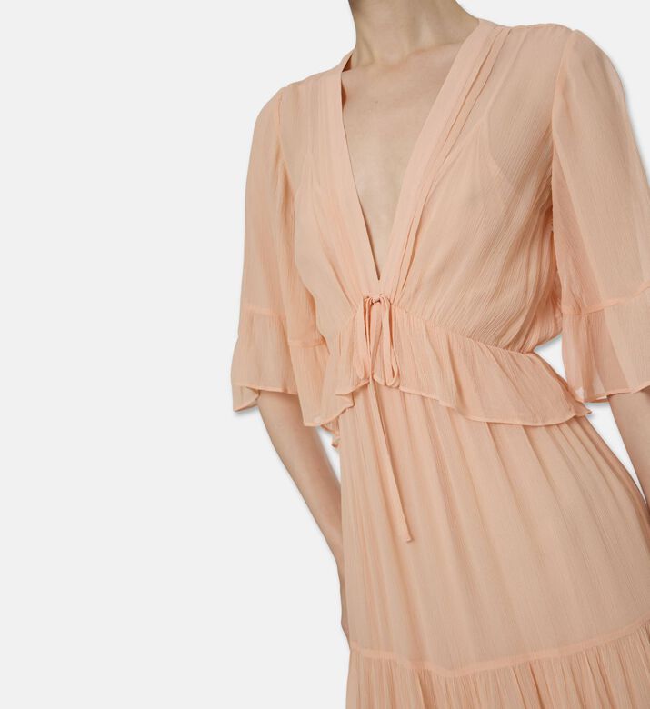 The Kooples Decollette Plunge Neckline Dress, Model View