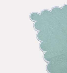 Home Deco and More Adelina Scalloped Design Napkin, Blue, Packshot View