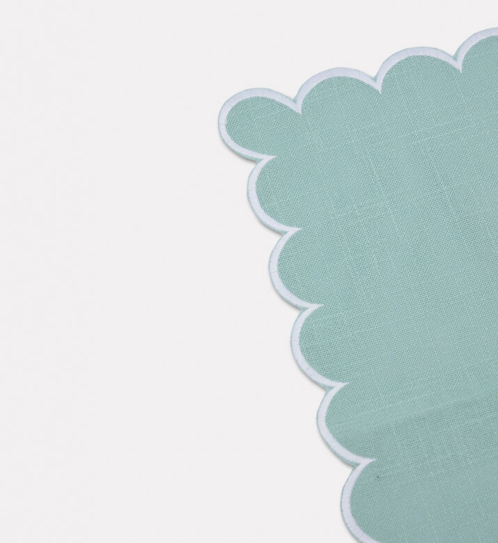 Home Deco and More Adelina Scalloped Design Napkin, Blue, Packshot View