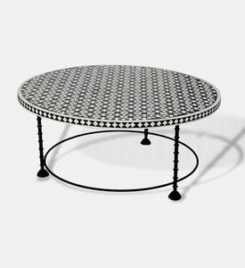 Home Deco and More Chess Round Iron Coffee Table, Packshot View Home Deco and More Chess Round Iron Coffee Table, Packshot View