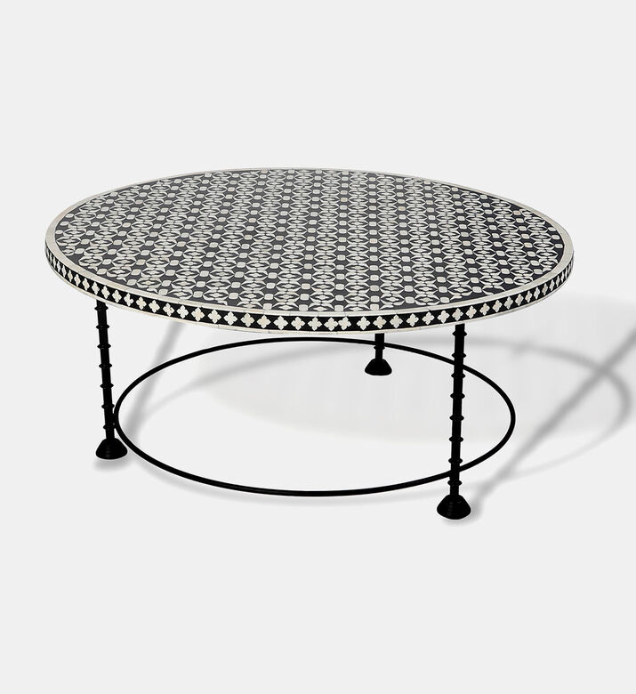 Home Deco and More Chess Round Iron Coffee Table, Packshot View Home Deco and More Chess Round Iron Coffee Table, Packshot View