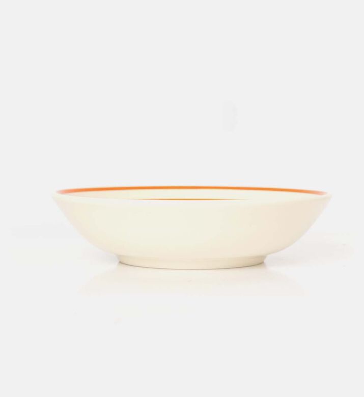Easy Life Hand-painted Ceramic Soup Plate, Orange, Packshot View