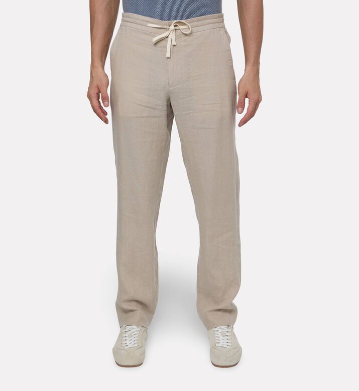 Vince Drawstring Closure Slip Pockets Pants, Grey, L, Model View