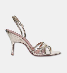 Lola Cruiz Raquelle Metallic Snake-effect Sandals, Light-grey, Eu-41, Packshot View