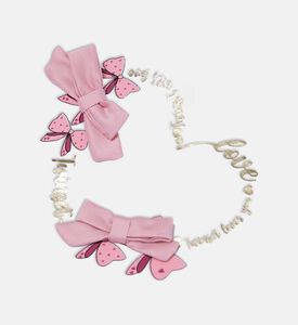 فستان قطن واسع بطبعة قلب وعقد