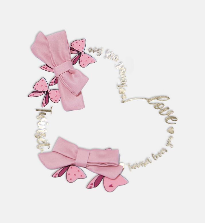 فستان قطن واسع بطبعة قلب وعقد