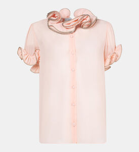 Zip Ruffle-details Blouse