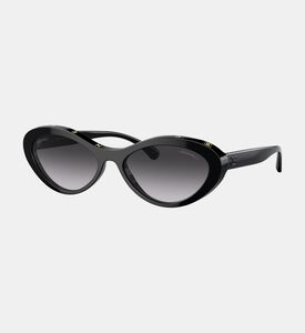 Chanel Gradient Lenses Logo-detail Cat-eye Sunglasses 57, Black, Packshot View