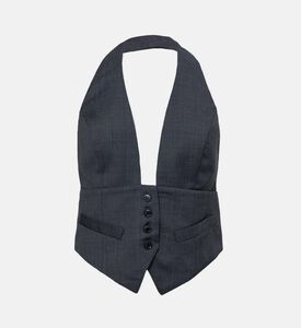 Ronny Kobo Button Closure V-neck Vest, Packshot View
