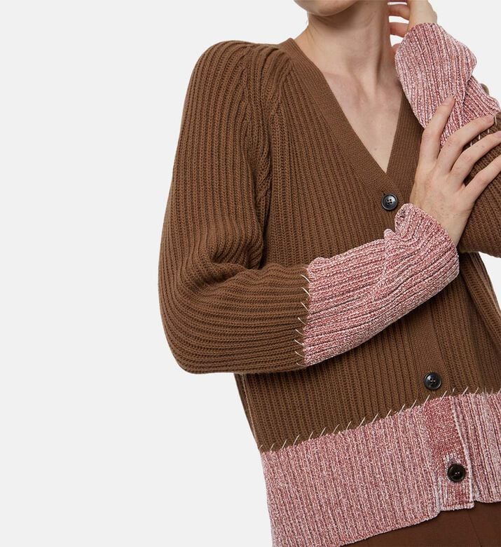 Marni Two-tone Color-block Cardigan, Model View Marni Two-tone Color-block Cardigan, Model View