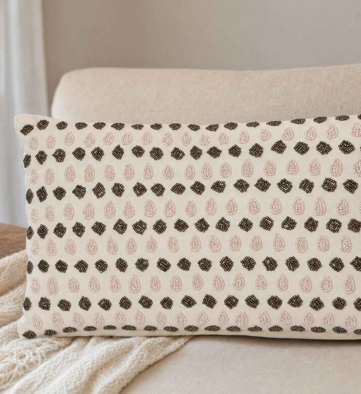 Home Deco and More Tansy Beadwork Filled Cushion, Model View