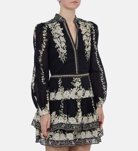 Alice and Olivia Valencia Deep V-neck Blouson Mini Dress, Model View