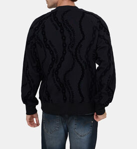 سويت شيرت بقصّة فضفاضة بتصميم سلسلة