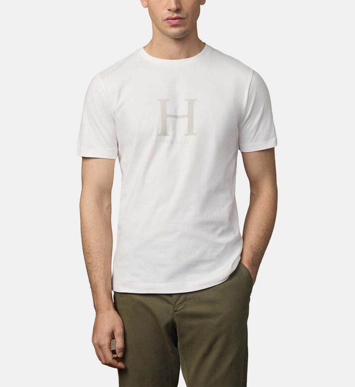 Ribbed Neck Logo Short-sleeve T-shirt