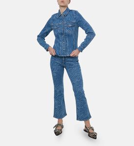 Ganni Button Closure Long-sleeve Denim Jacket, Model View