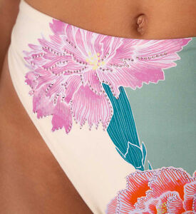 High-waist Flower-print Bikini Bottom